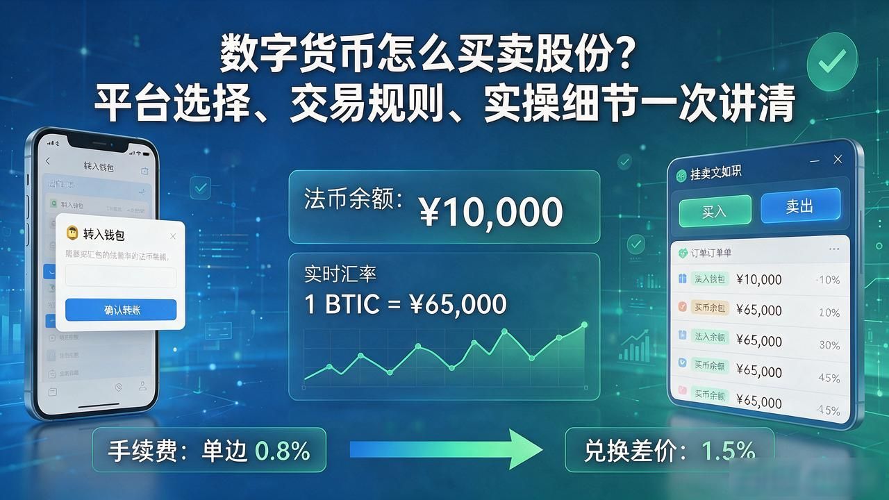数字货币怎么买卖股份？平台选择、交易规则、实操细节一次讲清