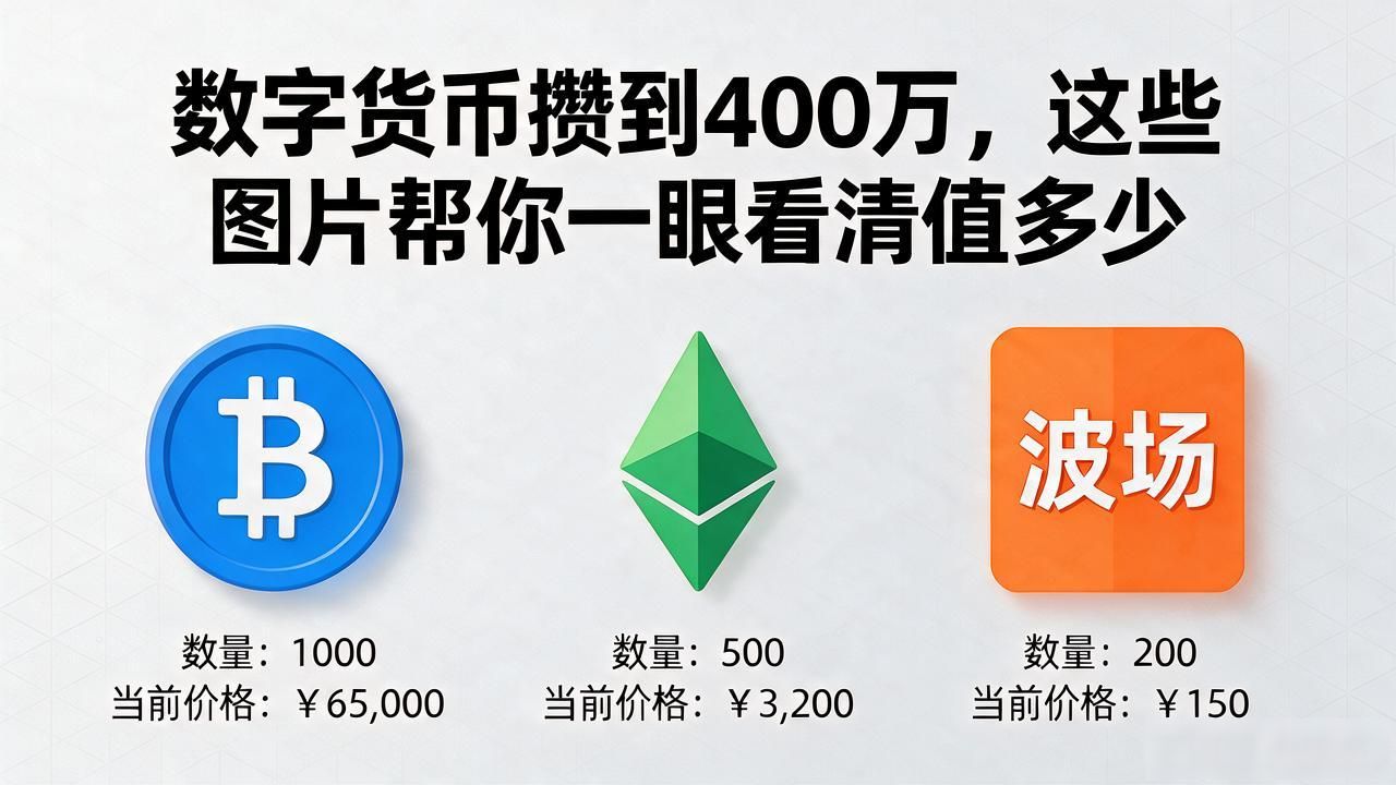 数字货币攒到400万，这些图片帮你一眼看清值多少