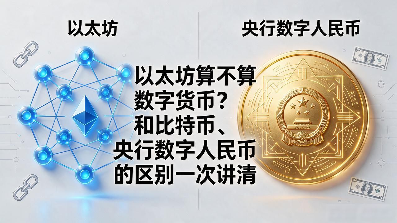 以太坊算不算数字货币？和比特币、央行数字人民币的区别一次讲清