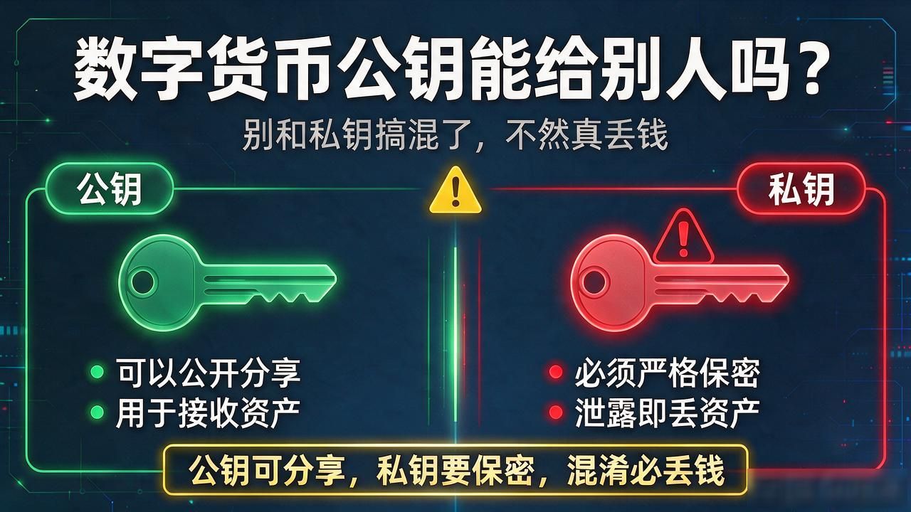 数字货币公钥能给别人吗？别和私钥搞混了，不然真丢钱