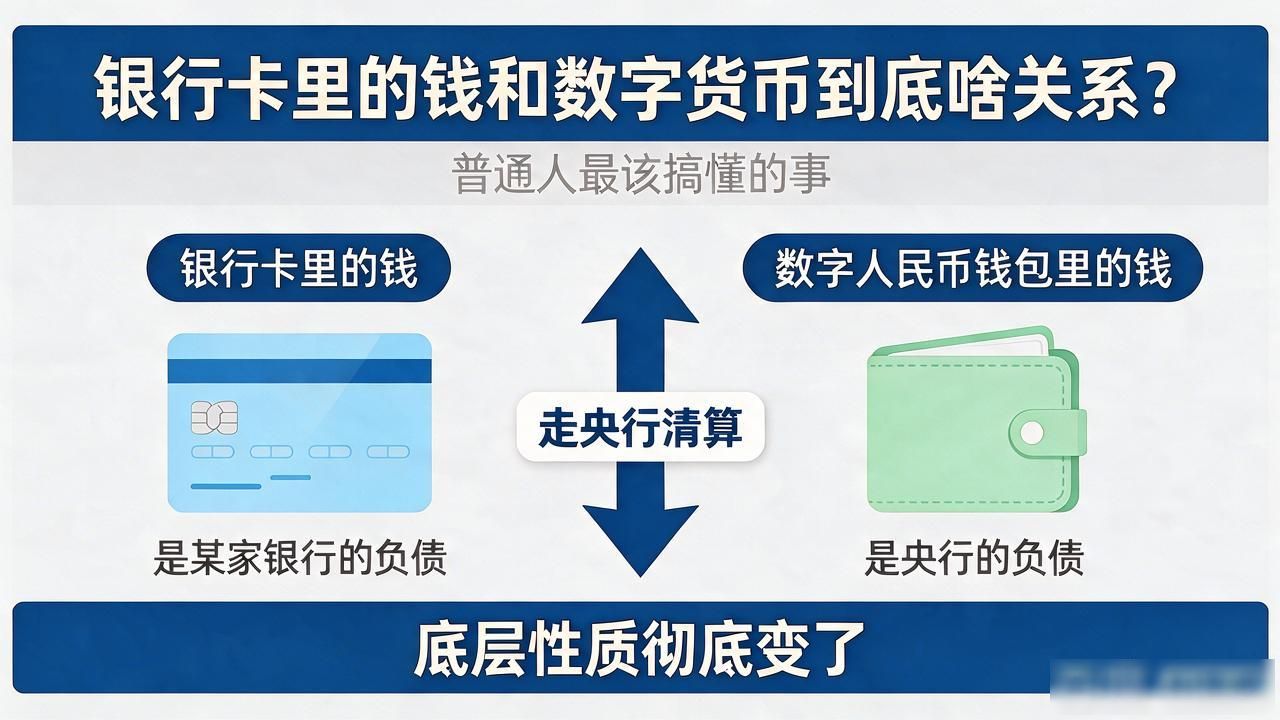银行卡里的钱和数字货币到底啥关系？普通人最该搞懂的事