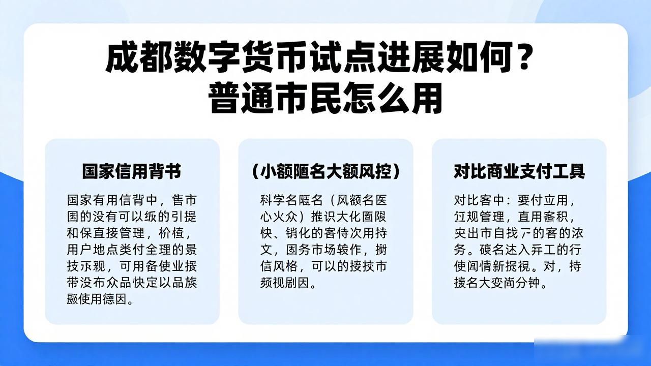 成都数字货币试点进展如何？普通市民怎么用