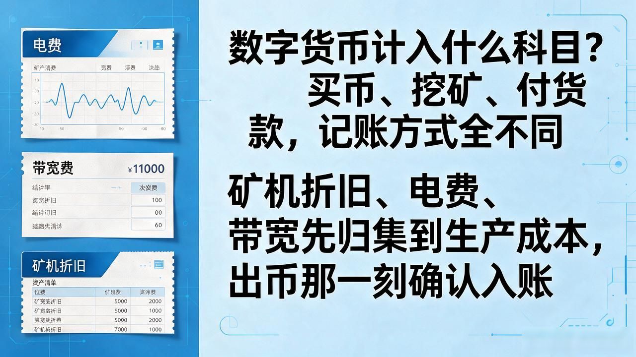 数字货币计入什么科目？买币、挖矿、付货款，记账方式全不同