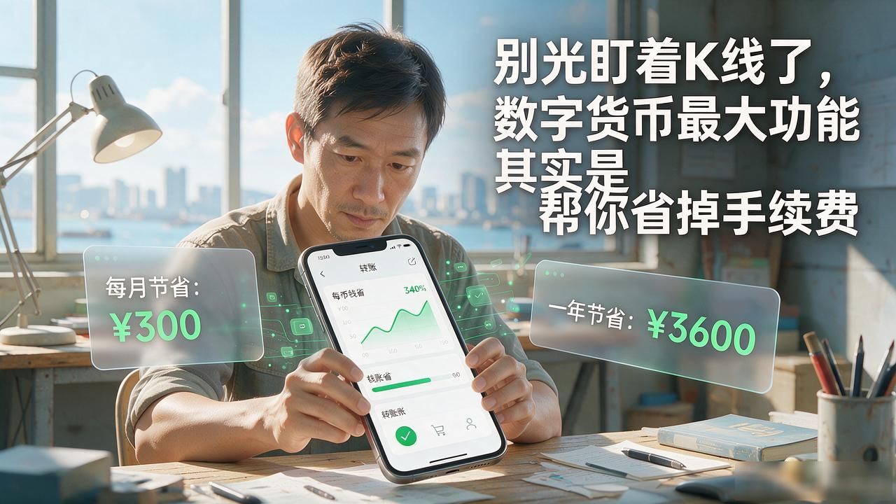 别光盯着K线了，数字货币最大功能其实是帮你省掉手续费