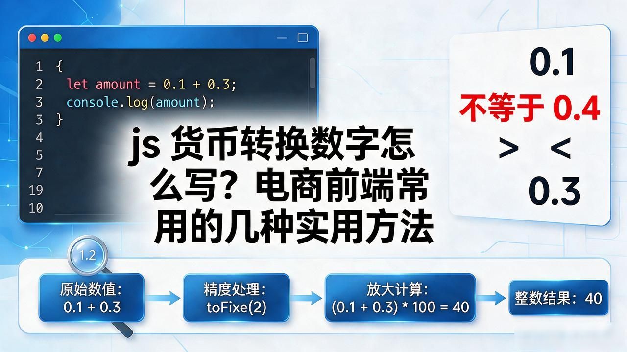 js 货币转换数字怎么写？电商前端常用的几种实用方法