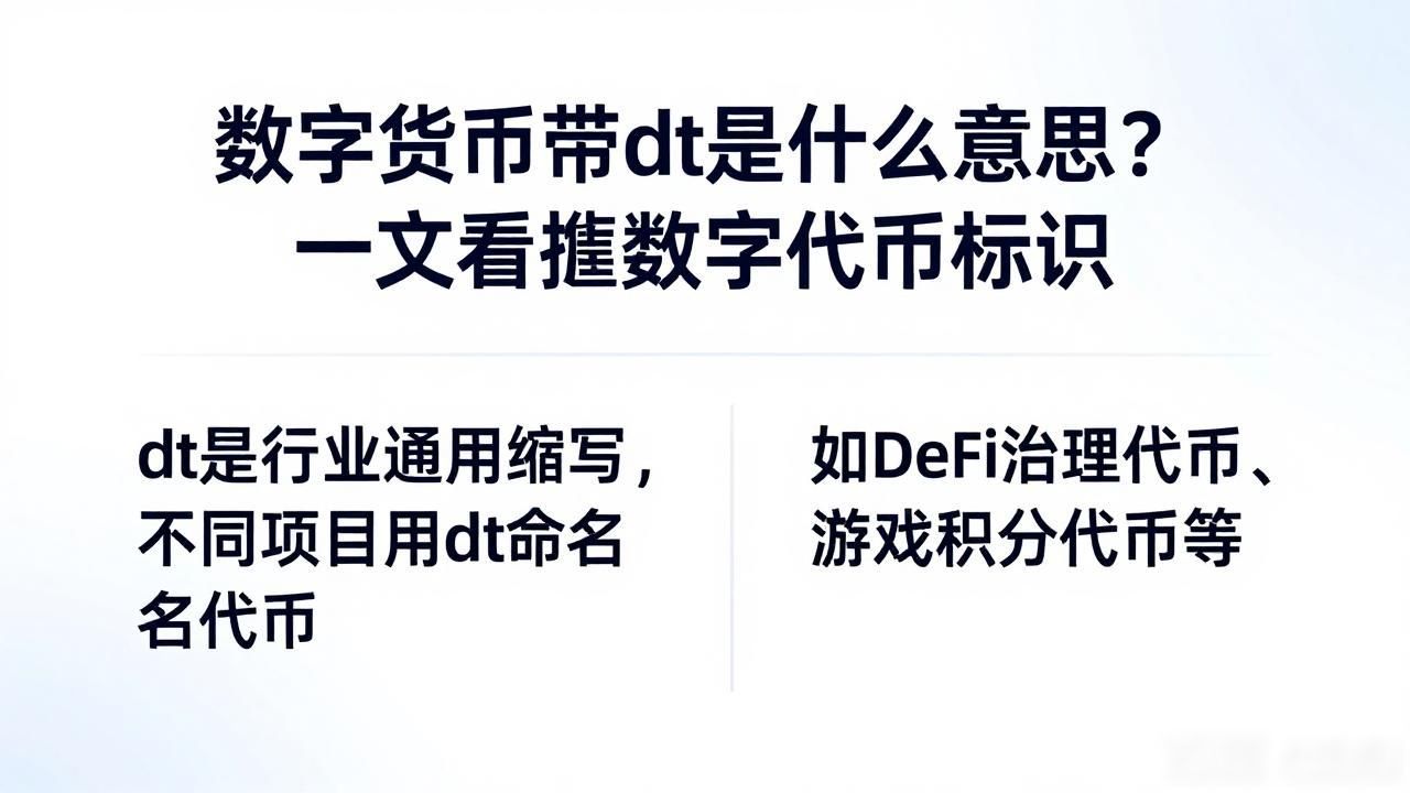 数字货币带dt是什么意思？一文看懂数字代币标识