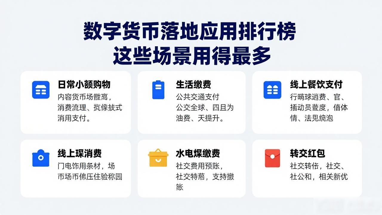 数字货币落地应用排行榜 这些场景用得最多