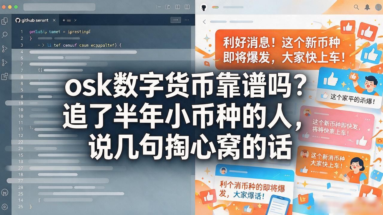 osk数字货币靠谱吗？追了半年小币种的人，说几句掏心窝的话