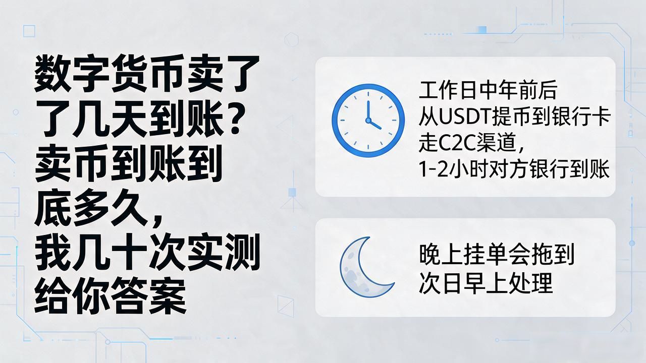 数字货币卖了几天到账？卖币到账到底多久，我几十次实测给你答案