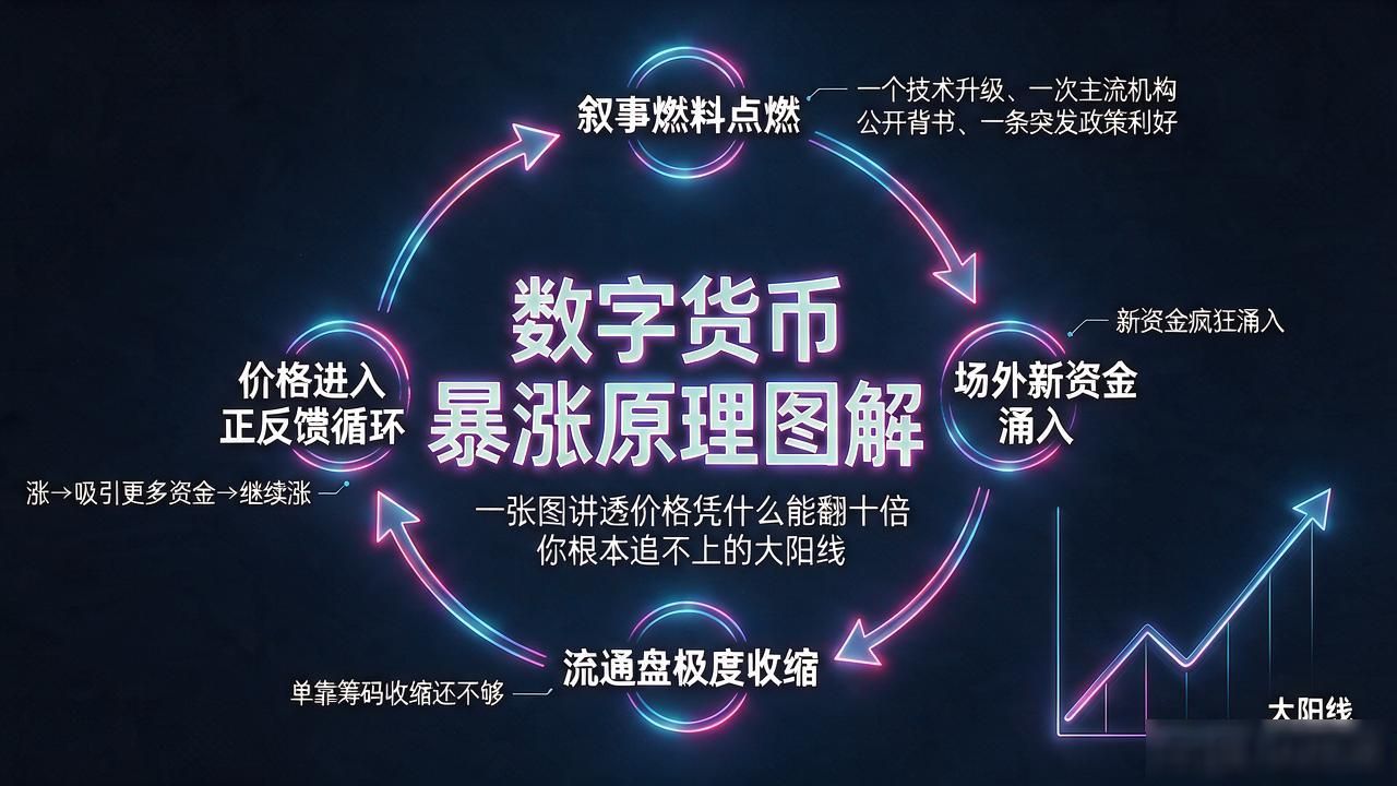 数字货币暴涨原理图解，一张图讲透价格凭什么能翻十倍