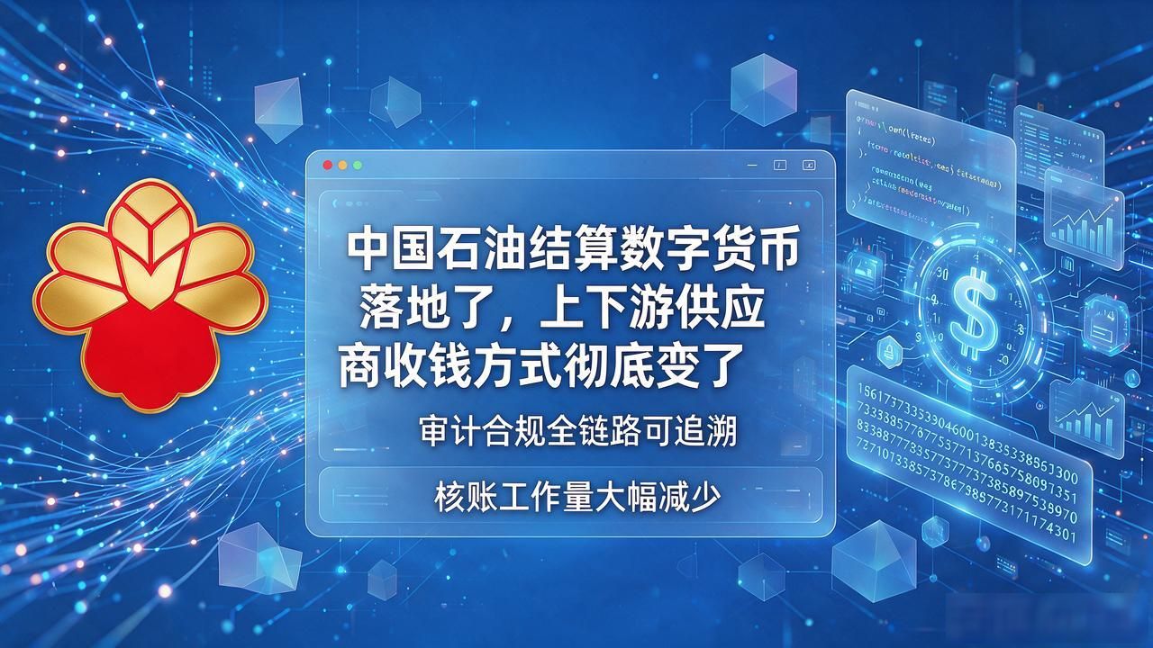 中国石油结算数字货币落地了，上下游供应商收钱方式彻底变了