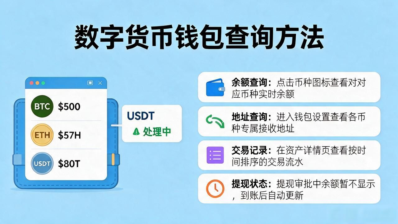 怎么查数字货币钱包？余额、地址、交易记录查询方法都在这