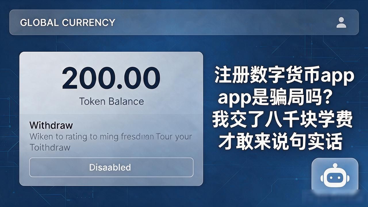 注册数字货币app是骗局吗？我交了八千块学费才敢来说句实话