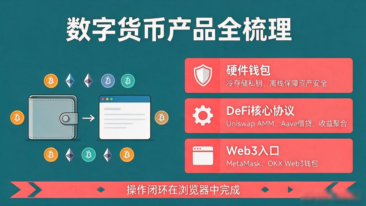 跟数字货币相关的产品有哪些？硬件钱包到DeFi协议全梳理