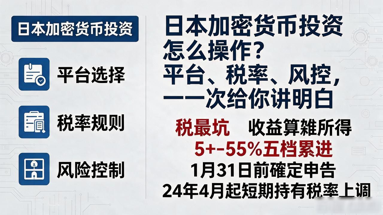 日本加密货币投资怎么操作？平台、税率、风控，一次给你讲明白