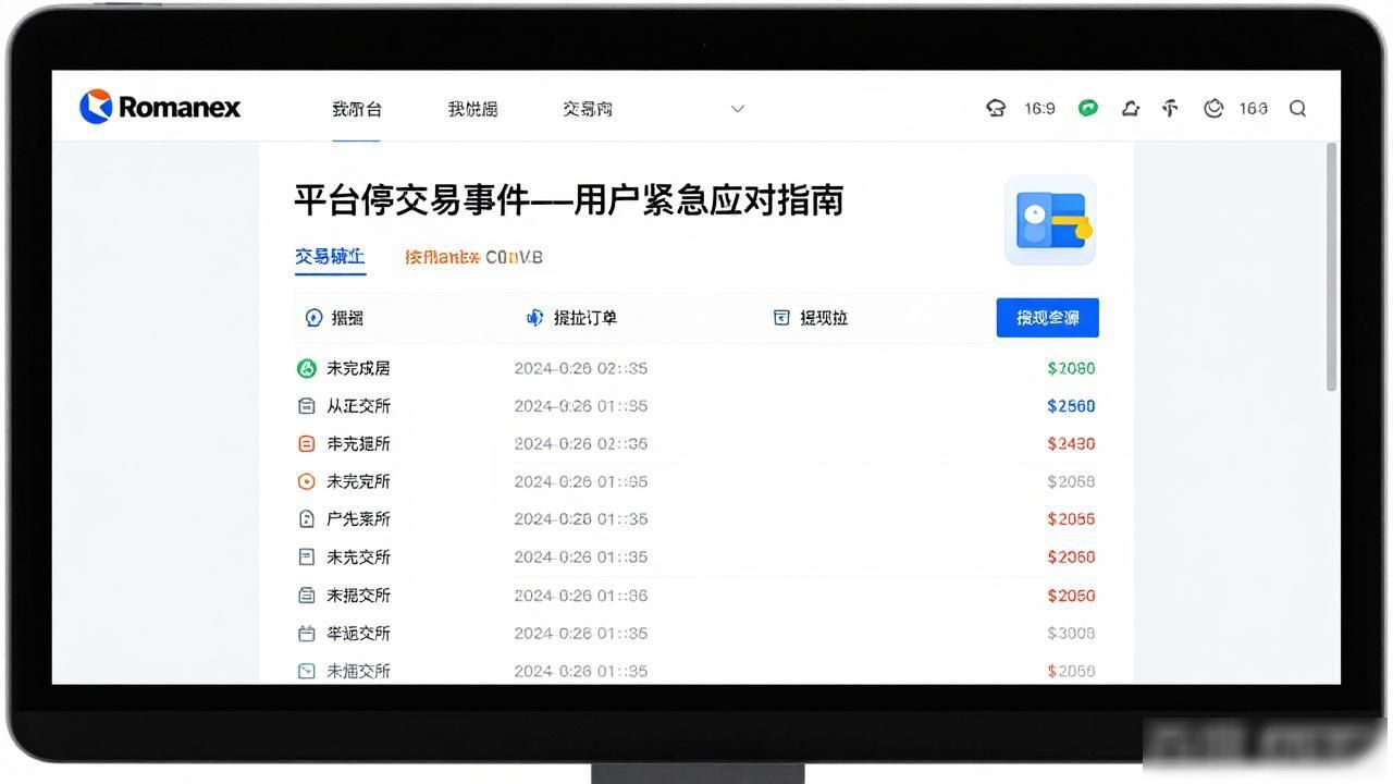 Romanex平台停交易事件——用户紧急应对指南