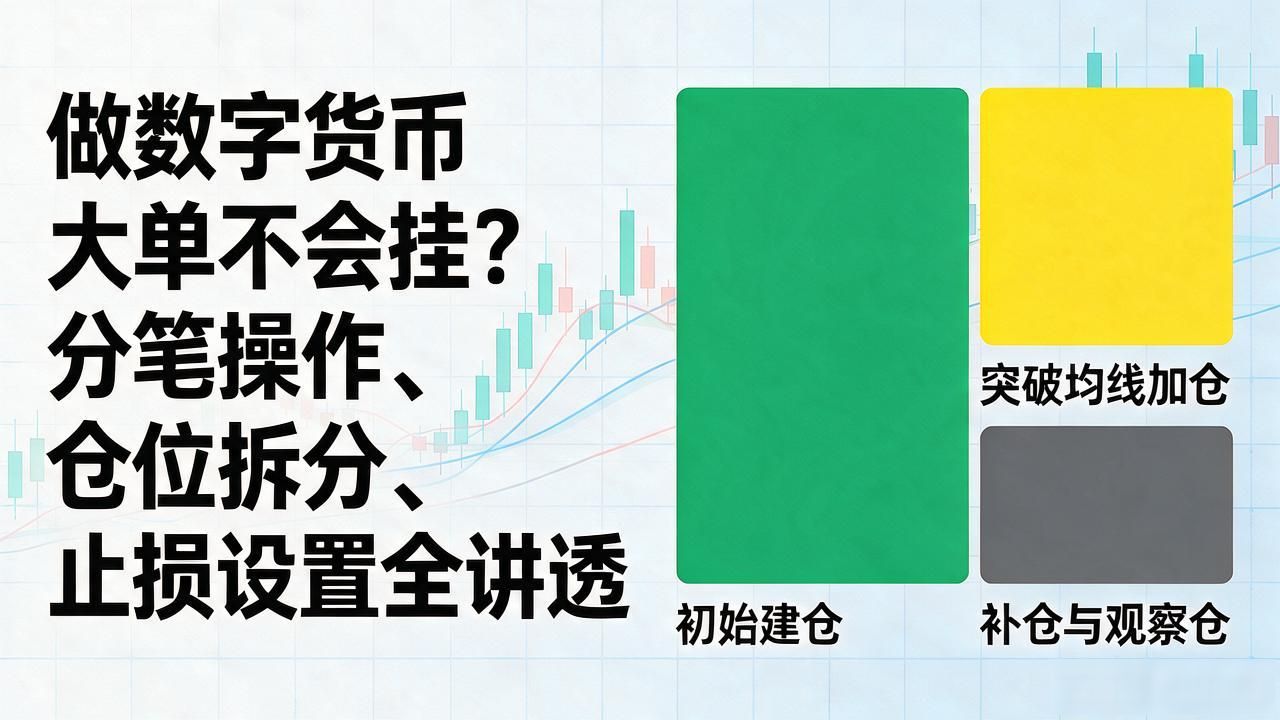 做数字货币大单不会挂？分笔操作、仓位拆分、止损设置全讲透
