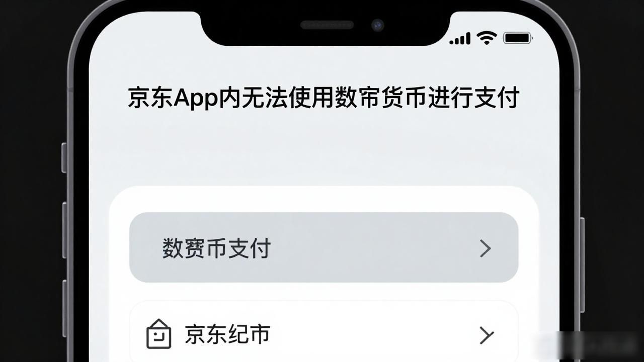 京东App内无法使用数字货币进行支付
