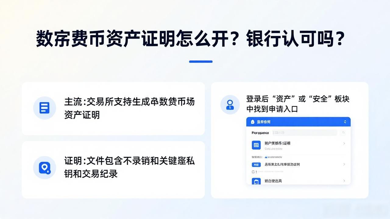 数字货币资产证明怎么开？银行认可吗？