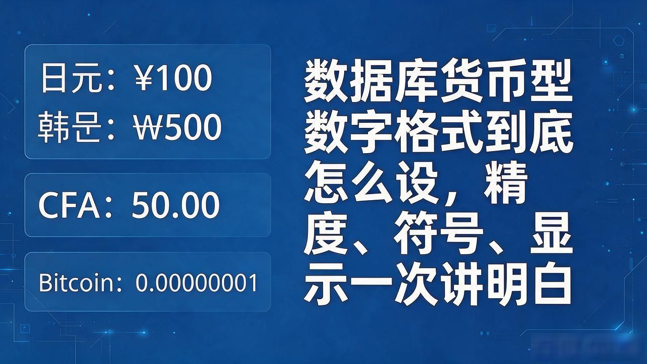 数据库货币型数字格式到底怎么设，精度、符号、显示一次讲明白