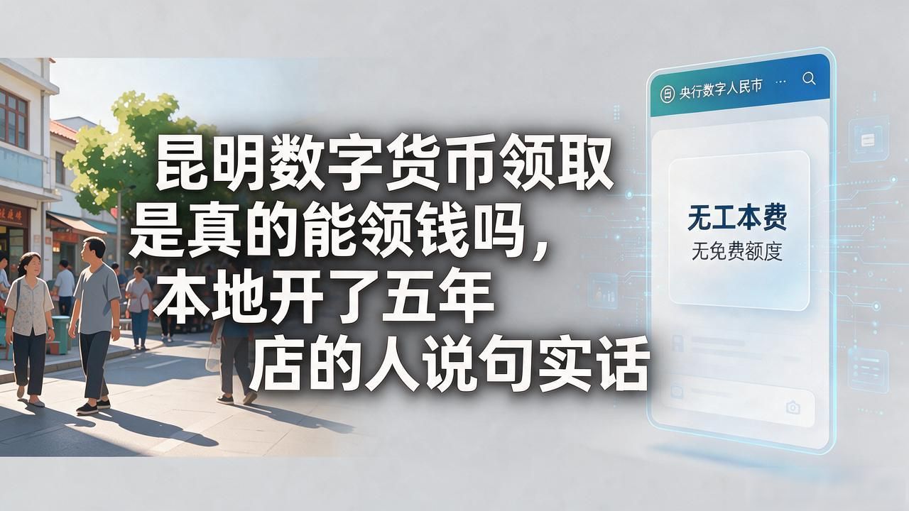 昆明数字货币领取是真的能领钱吗，本地开了五年店的人说句实话