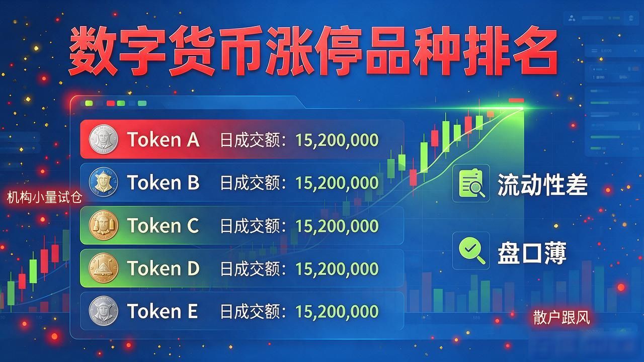 最近数字货币涨停品种排名出炉，看完这几只小币的涨幅我服了