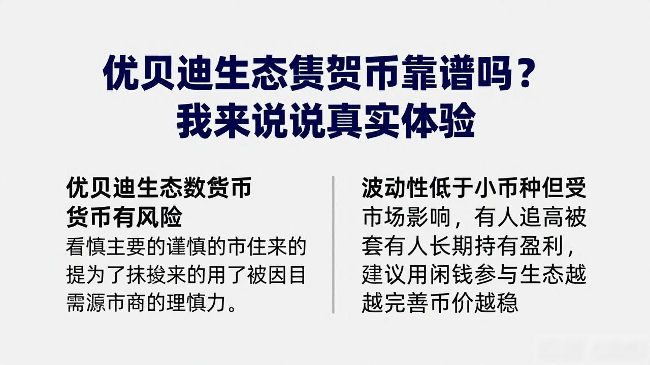 优贝迪生态数字货币靠谱吗？我来说说真实体验