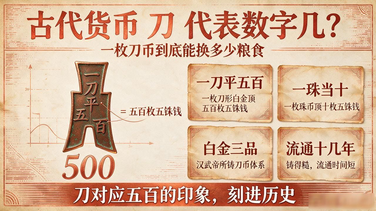 古代货币"刀"代表数字几？一枚刀币到底能换多少粮食